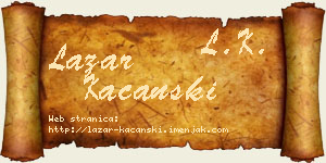 Lazar Kaćanski vizit kartica